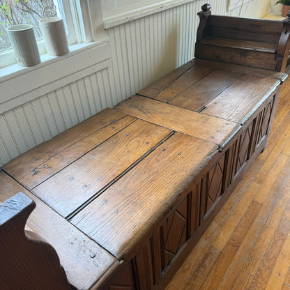 Antique French Chestnut Bench Ca 1860