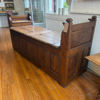 Antique French Chestnut Bench Ca 1860