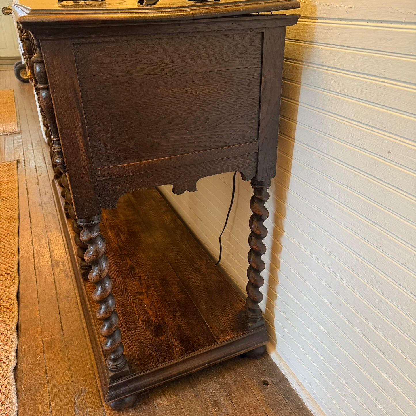 Antique Oak Barley Twist Sideboard Server ca 1900