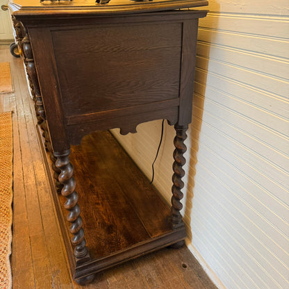 Antique Oak Barley Twist Sideboard Server ca 1900