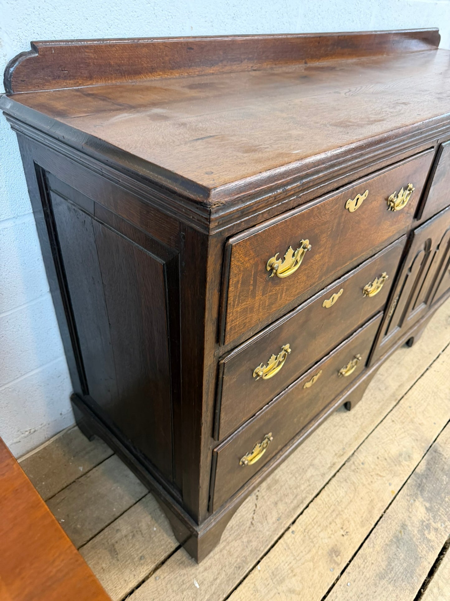 Antique English Oak Multi Drawer Dresser