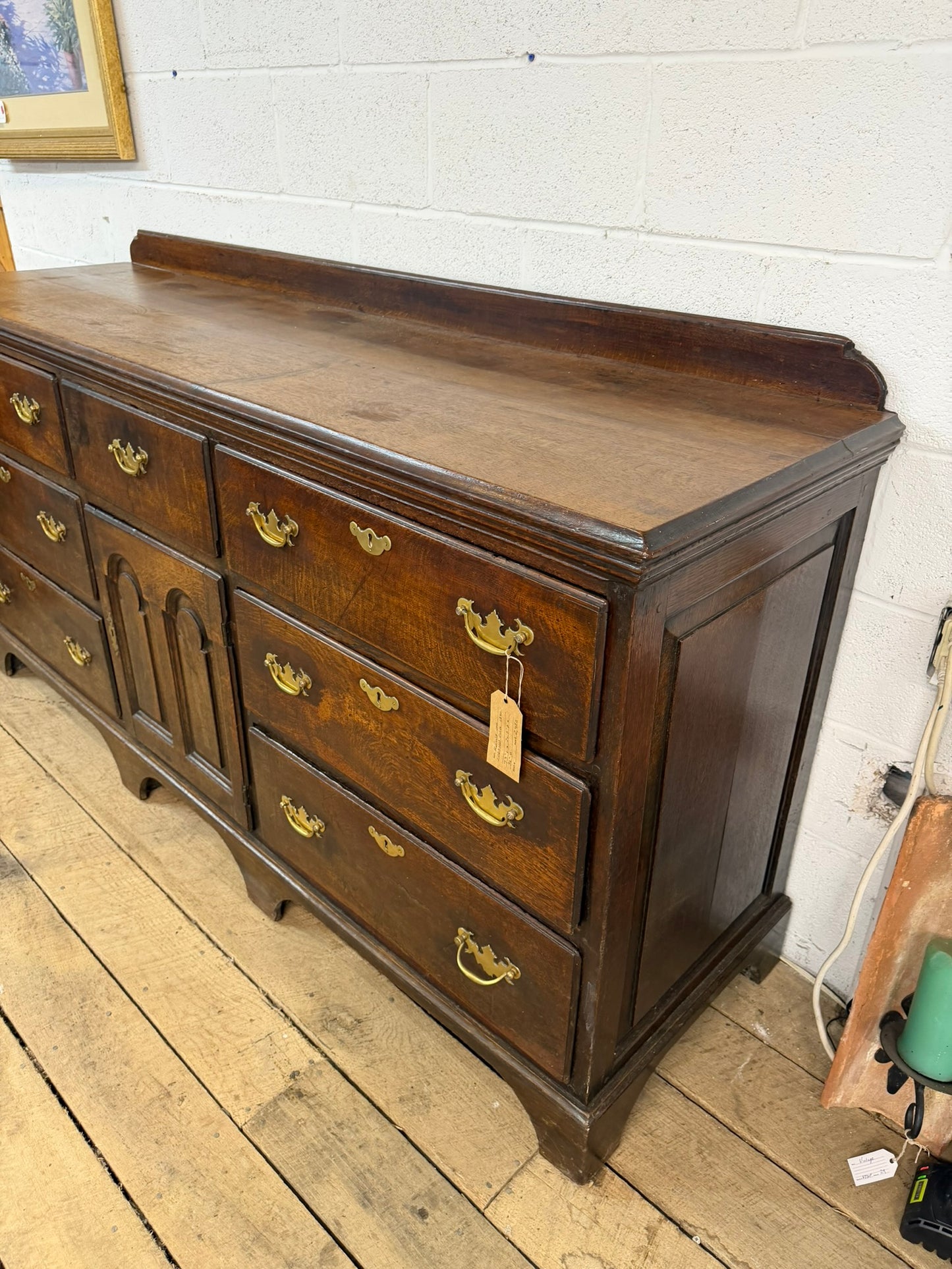 Antique English Oak Multi Drawer Dresser