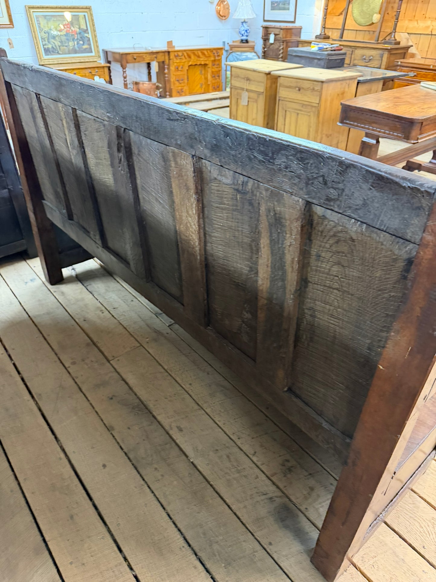 Antique Oak Tavern Bench Ca 1820
