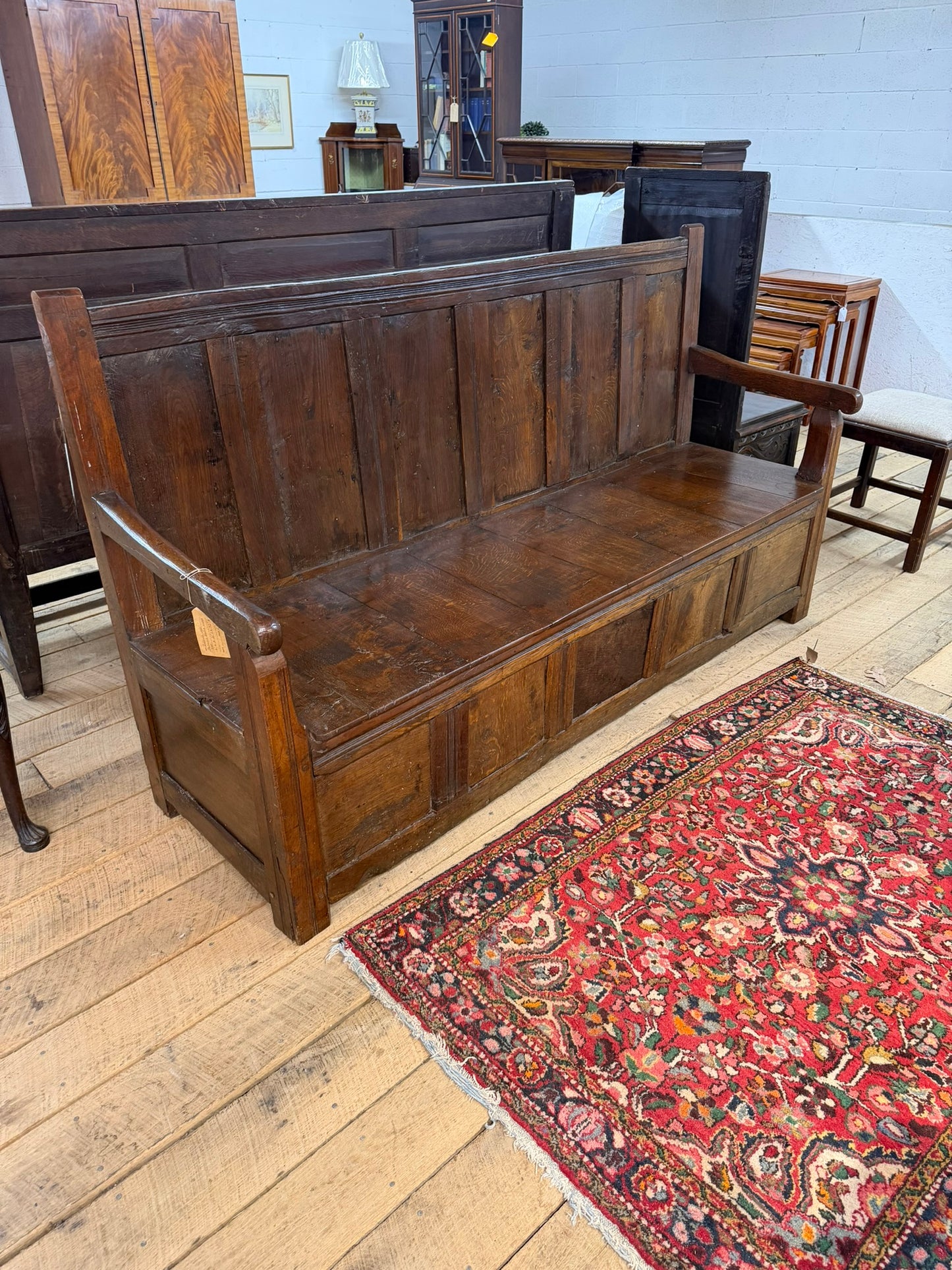 Antique Oak Tavern Bench Ca 1820