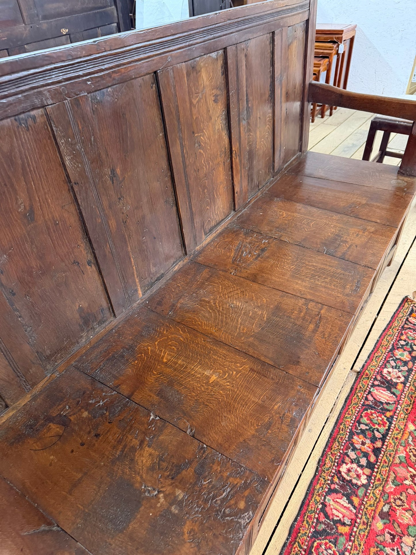 Antique Oak Tavern Bench Ca 1820