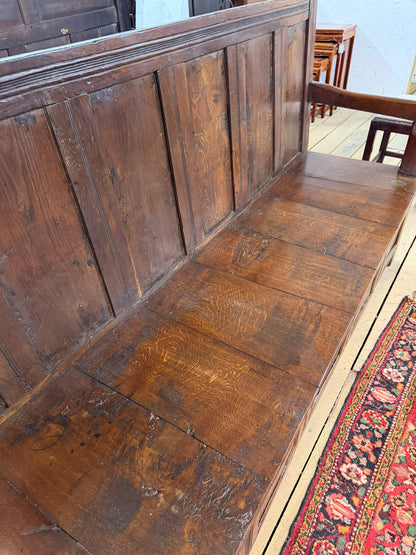 Antique Oak Tavern Bench Ca 1820