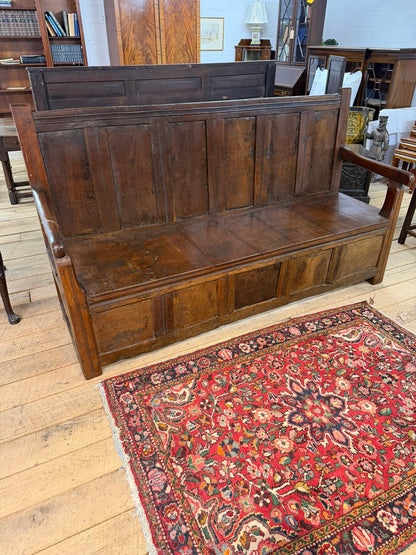 Antique Oak Tavern Bench Ca 1820