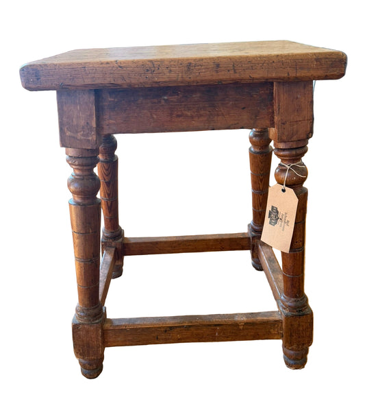 Antique Pine Stool / Side Table
