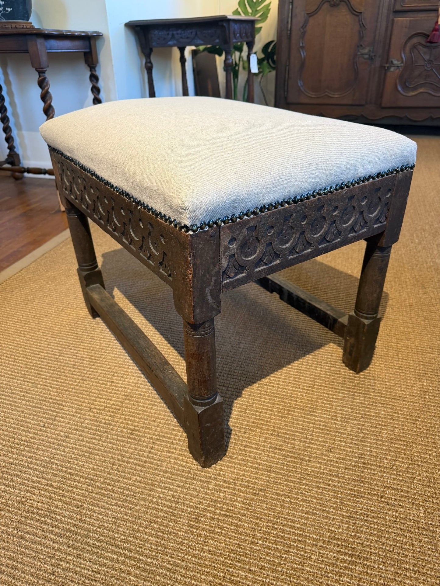 18th Century Upholstered Stool