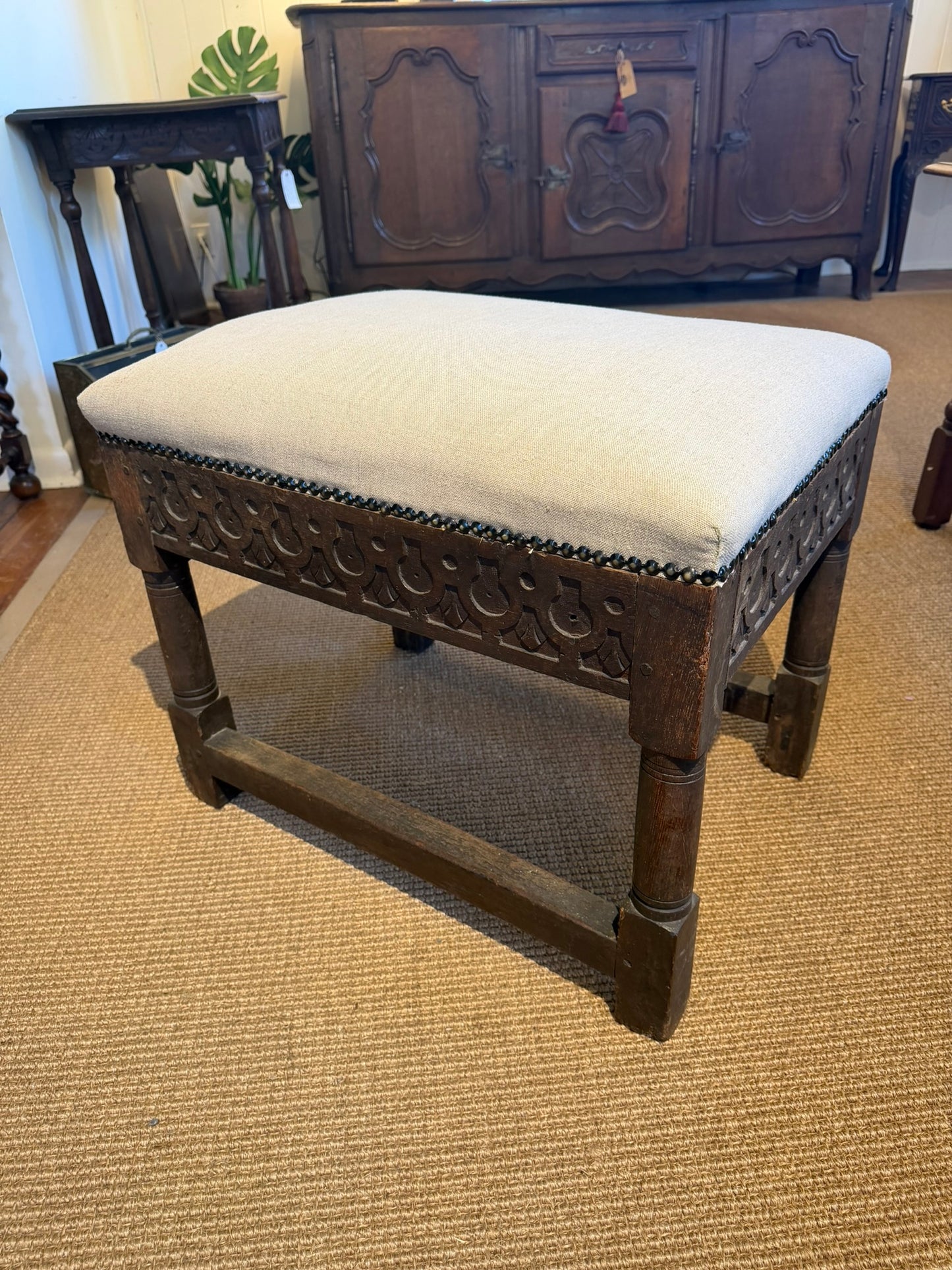 18th Century Upholstered Stool