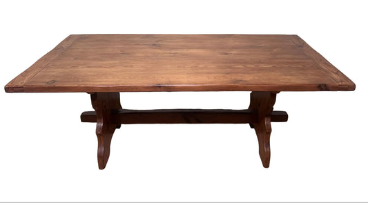 Pine Trestle Base Dining Table