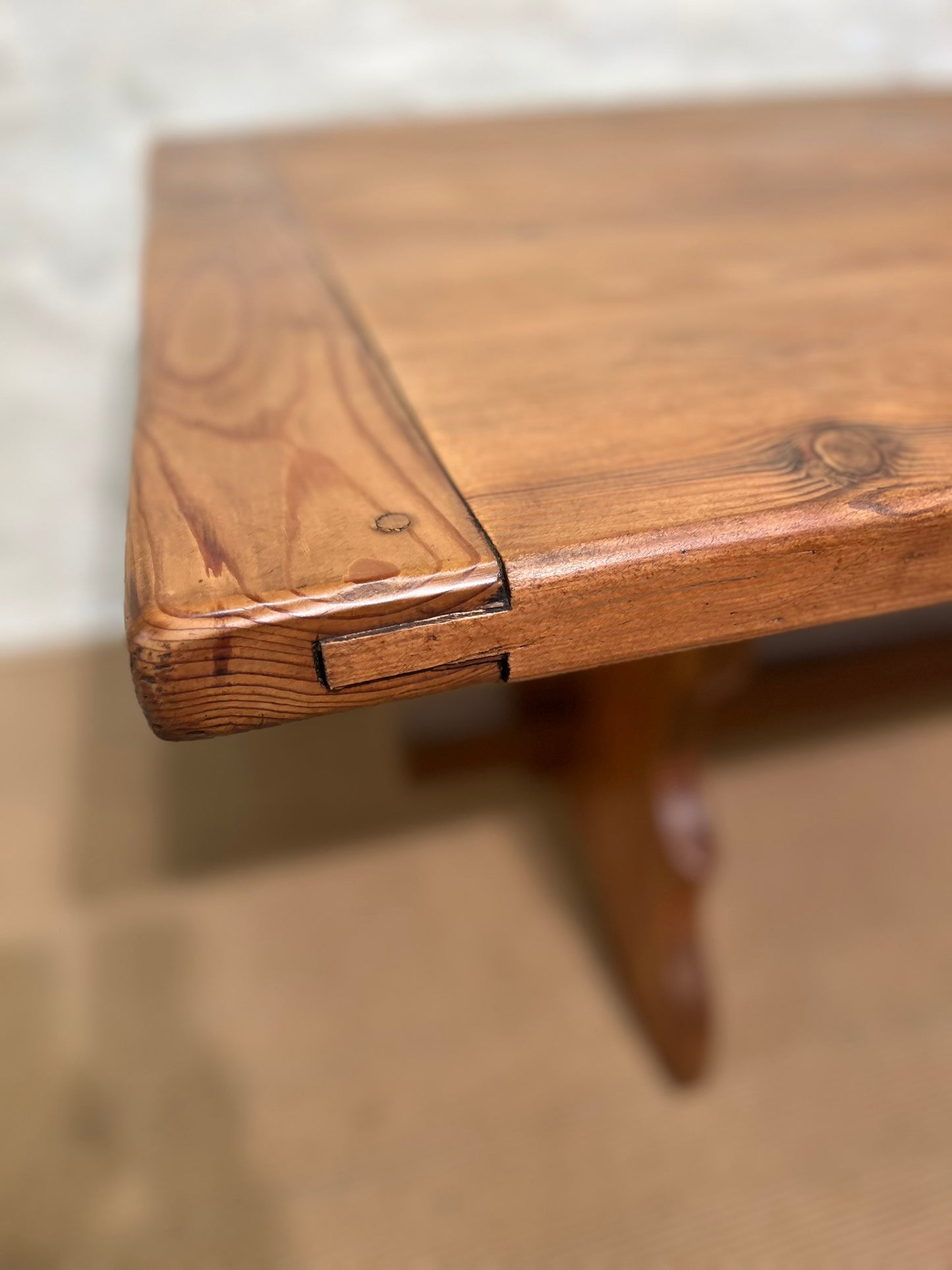 Pine Trestle Base Dining Table