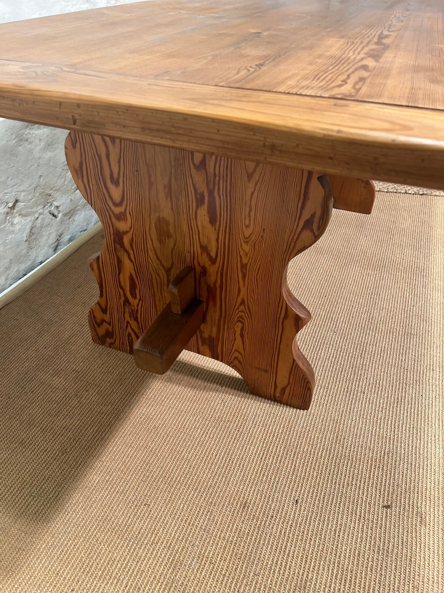 Pine Trestle Base Dining Table