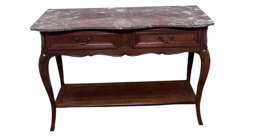 French Vintage Oak Side Table