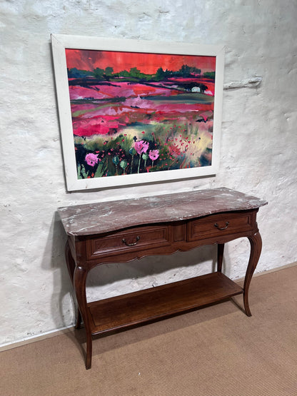 French Vintage Oak Side Table