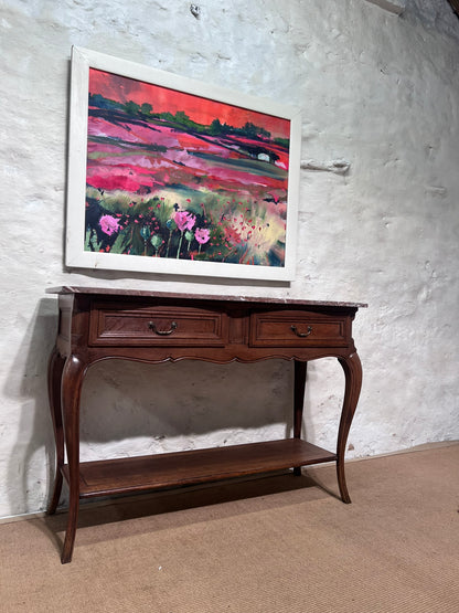 French Vintage Oak Side Table