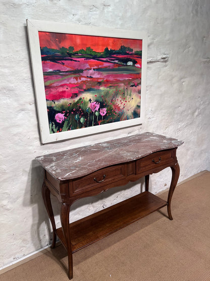 French Vintage Oak Side Table