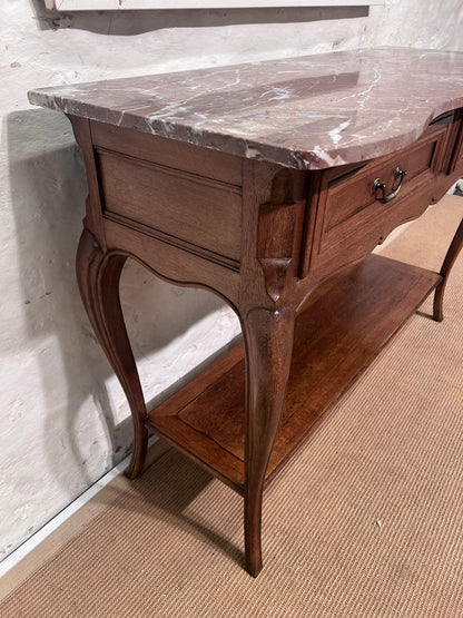 French Vintage Oak Side Table