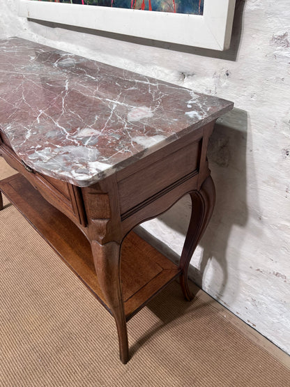 French Vintage Oak Side Table