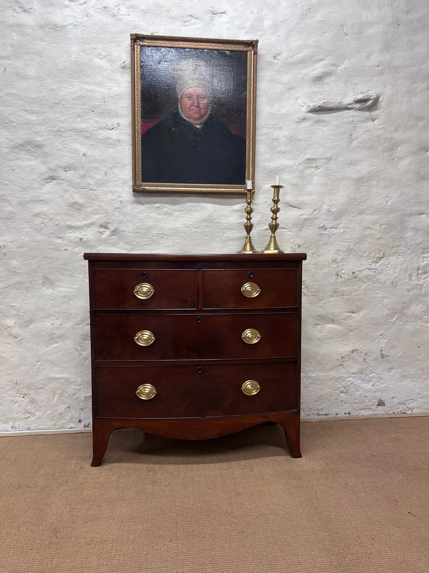 Antique Mahogany Bow Front Chest