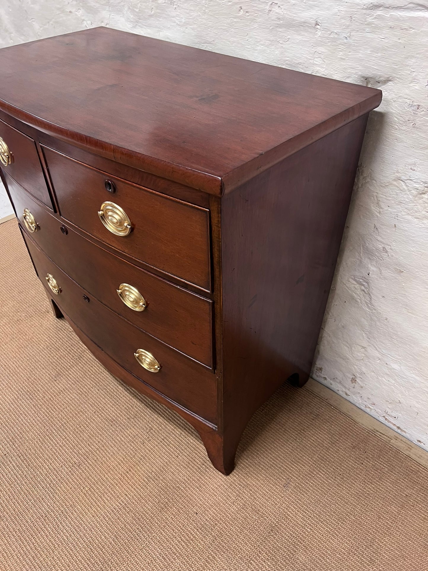 Antique Mahogany Bow Front Chest
