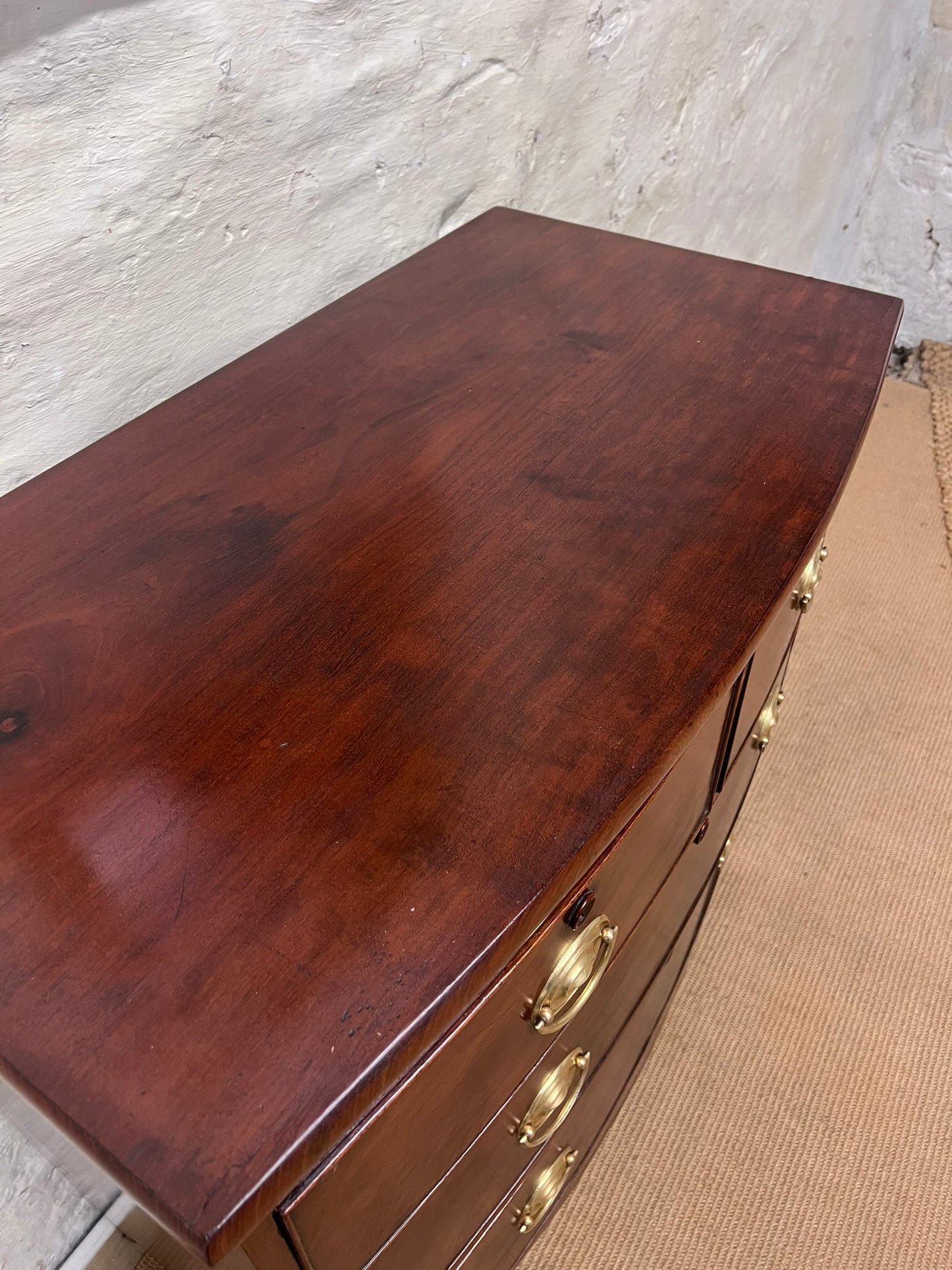 Antique Mahogany Bow Front Chest