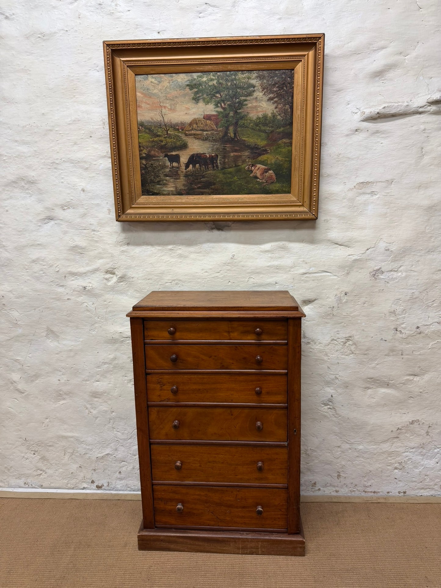 Antique 6 drawer Wellington Chest