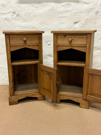Pair of Pine Bedside Cabinets