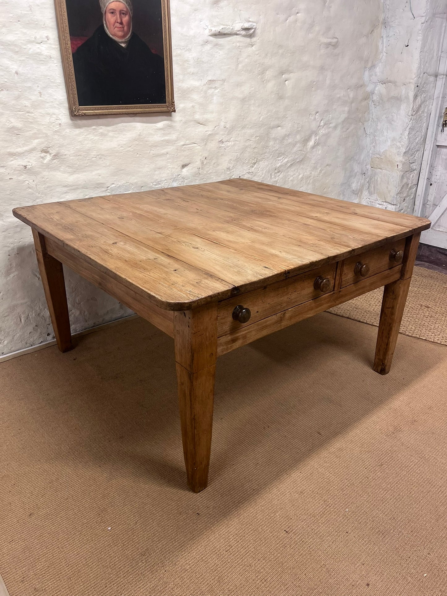 Antique Pine Work Table ca 1860