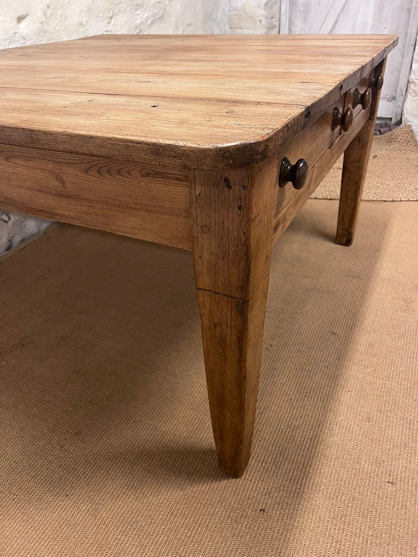 Antique Pine Work Table ca 1860