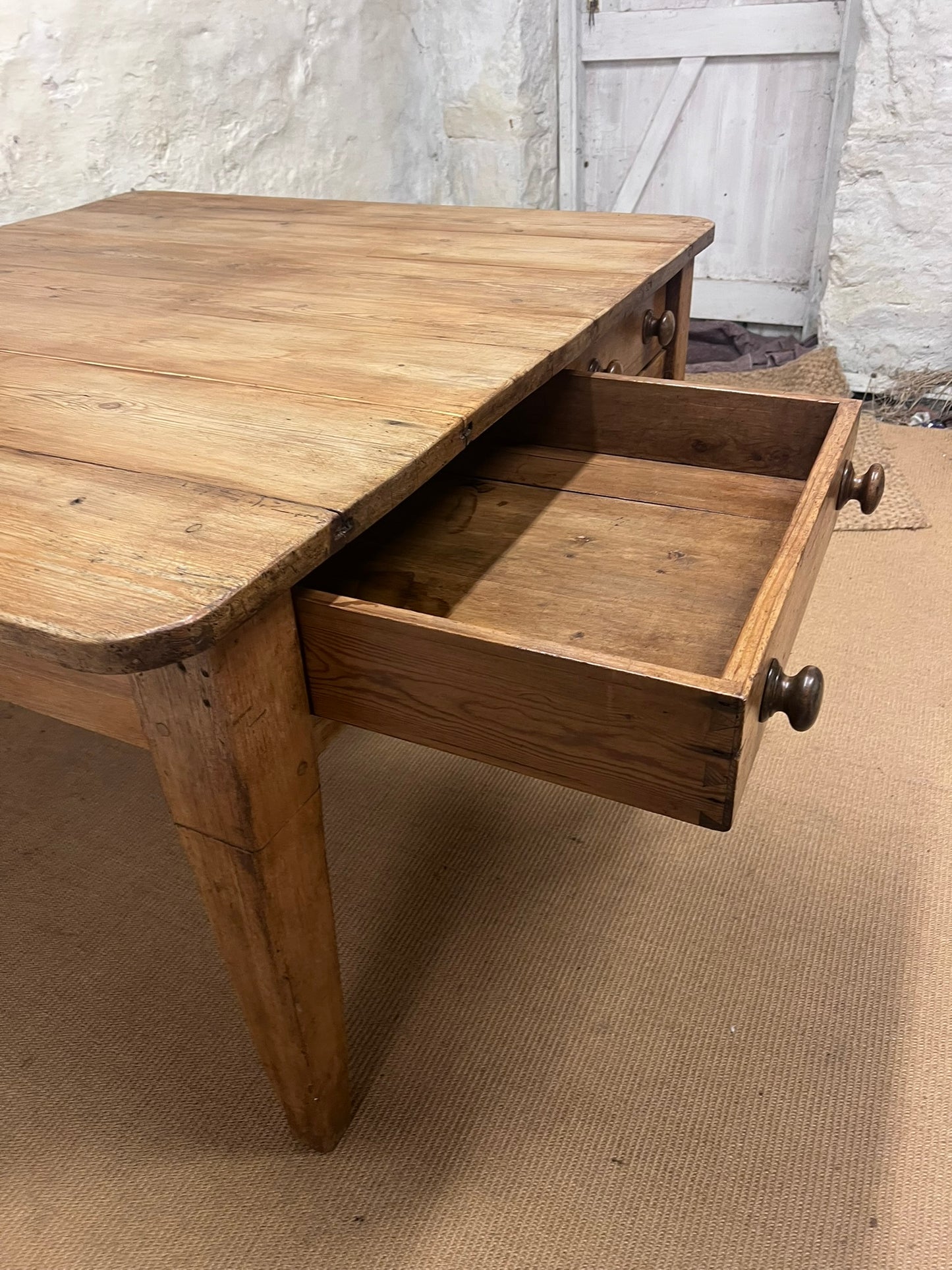 Antique Pine Work Table ca 1860
