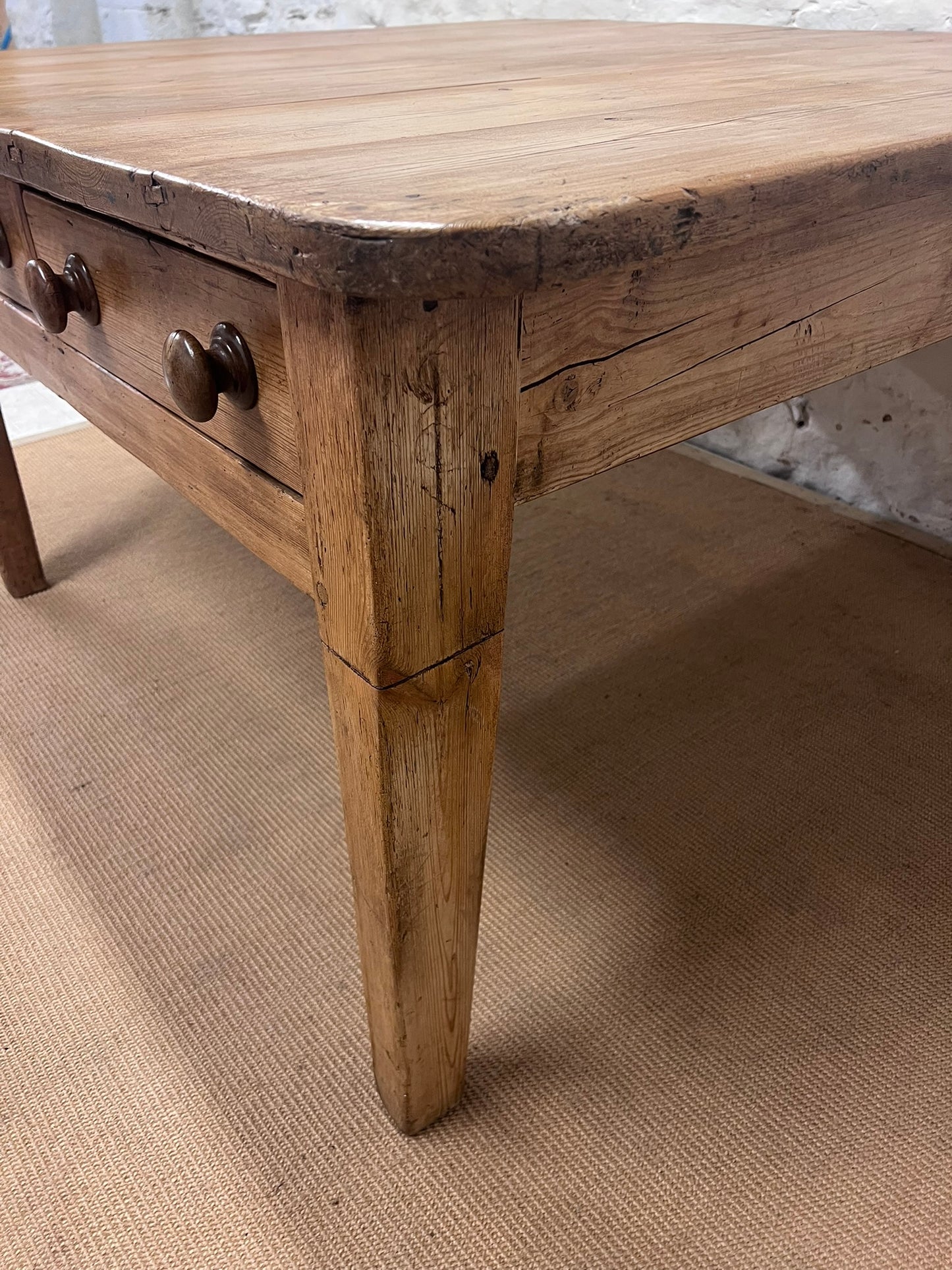 Antique Pine Work Table ca 1860