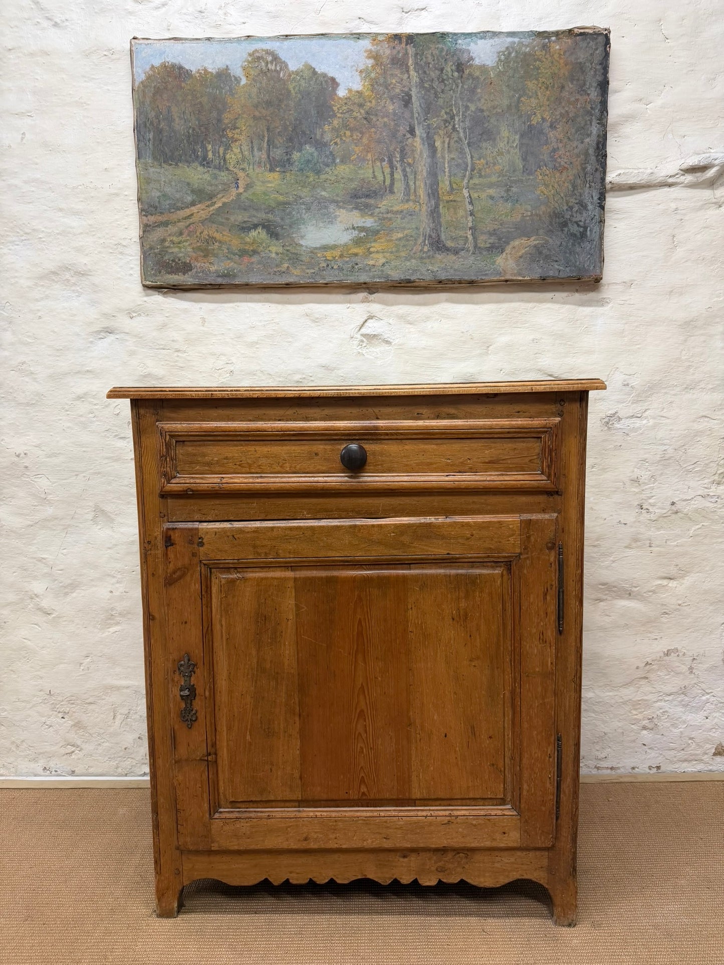 French Antique Pine Cupboard Ca 1850