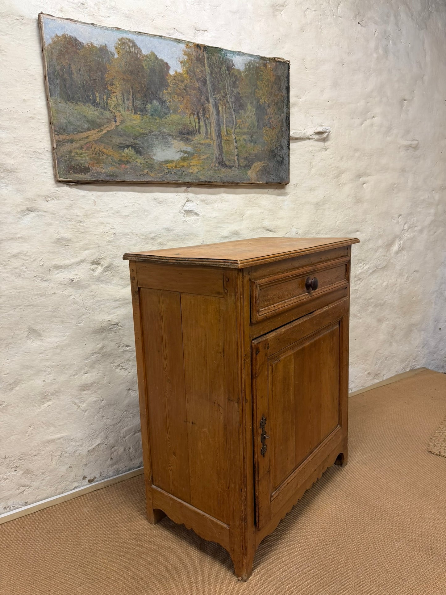 French Antique Pine Cupboard Ca 1850