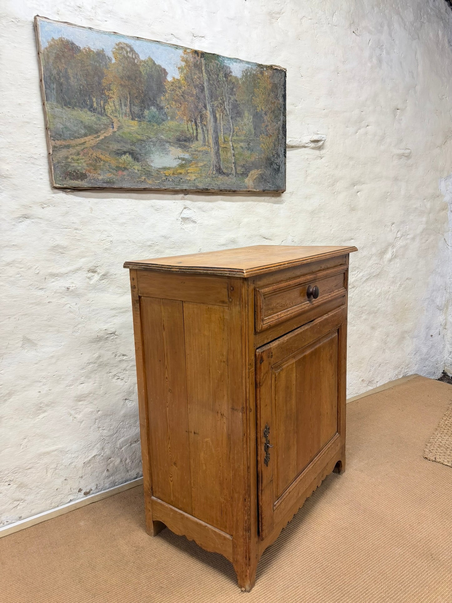 French Antique Pine Cupboard Ca 1850