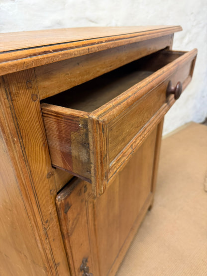 French Antique Pine Cupboard Ca 1850