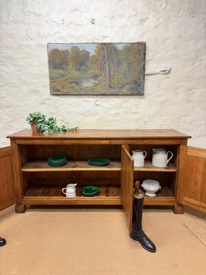 Antique Pine 3 Door Cupboard / Buffet Ca 1880
