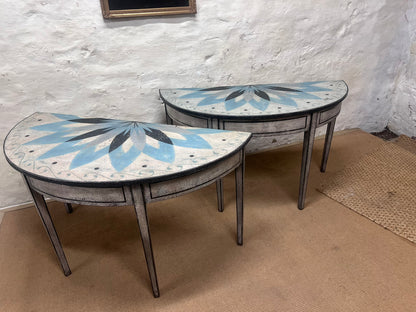 Antique Demi Lune Tables Ca 1860
