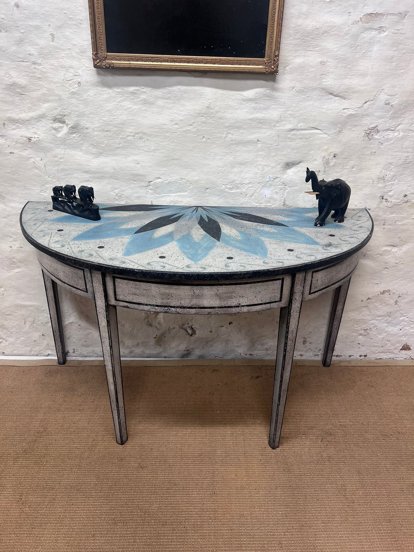 Antique Demi Lune Tables Ca 1860