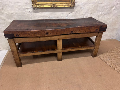 Antique Chopping Block Work Table  Server