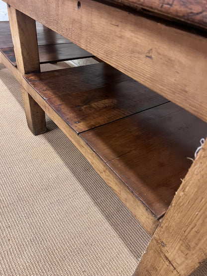 Antique Chopping Block Work Table  Server