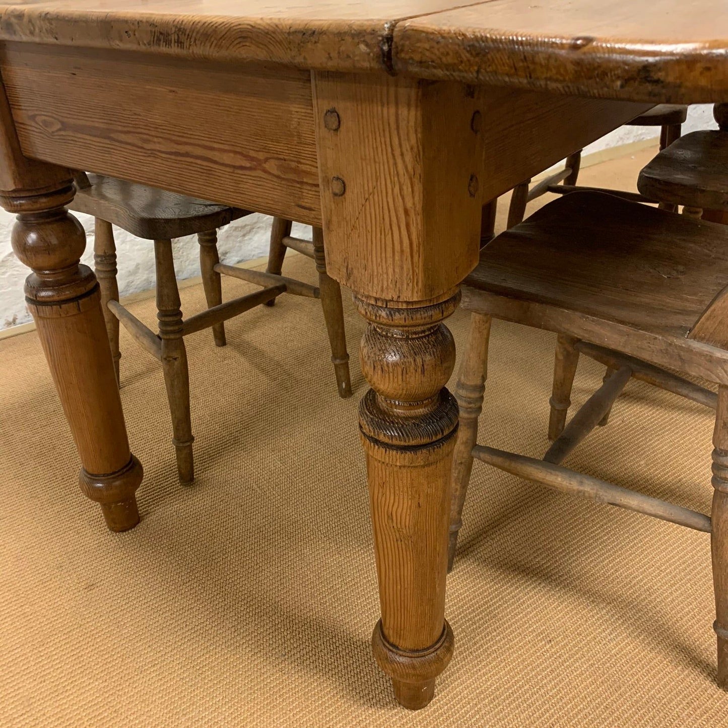 19th Century Antique Pine Drop Leaf table