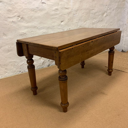 19th Century Antique Pine Drop Leaf table