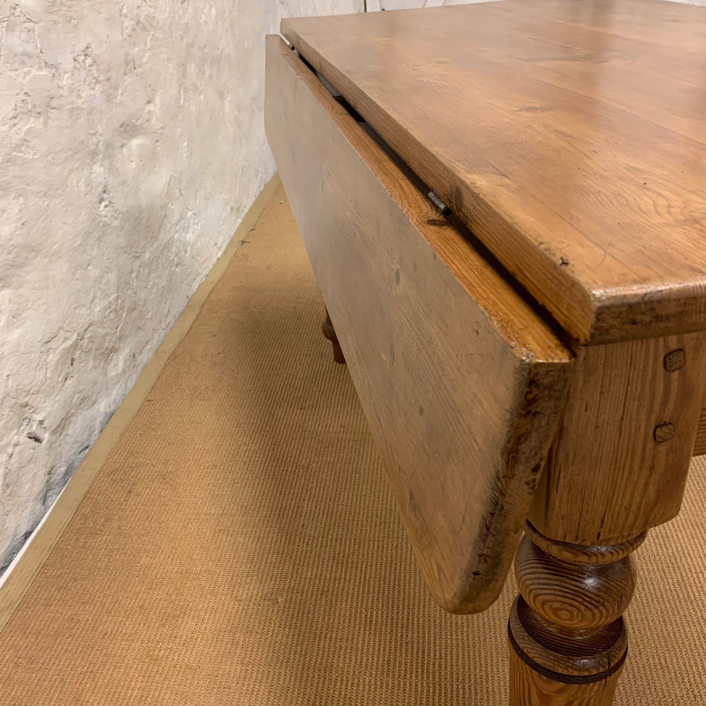 19th Century Antique Pine Drop Leaf table