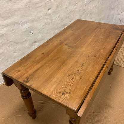 19th Century Antique Pine Drop Leaf table