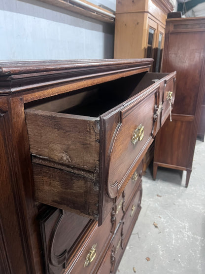 Large Antique Oak Chest Ca 1860
