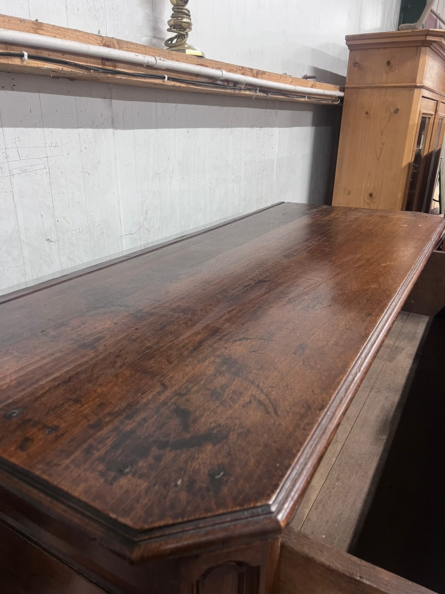 Large Antique Oak Chest Ca 1860