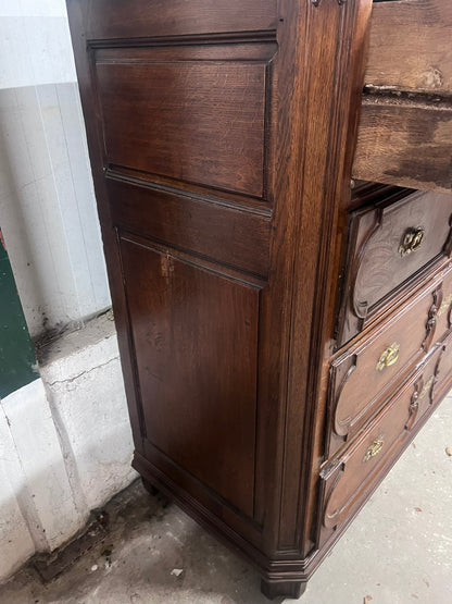 Large Antique Oak Chest Ca 1860