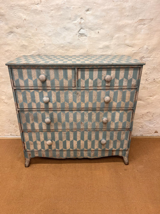 Antique Pine Chest Ca 1840