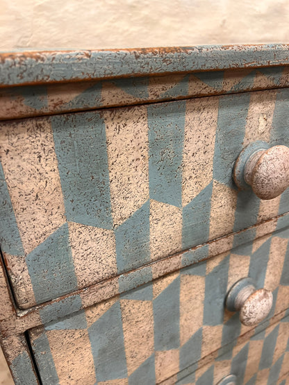Antique Pine Chest Ca 1840